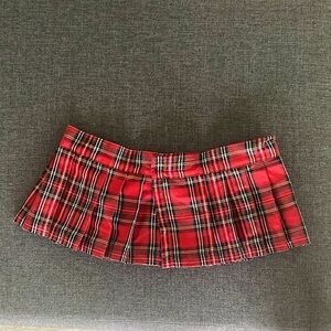 Plaid Schoolgirl Mini Skirt with Velcro